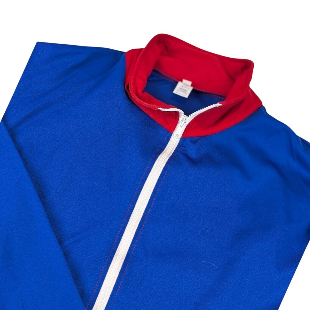 Vtg British Colorblock Track Jacket Mens L Full Zip USA Made Retro Streetwear